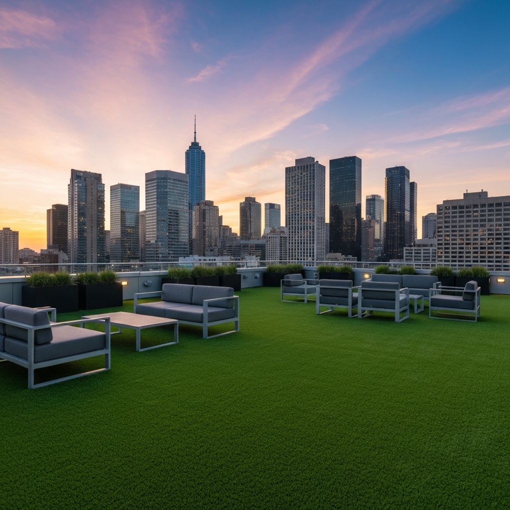 Rooftop terrace with turf